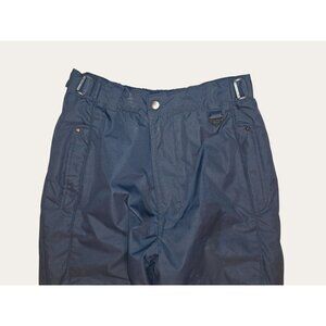 Mens Navy Waterproof Snow Pants With Reinforced Knees Adjustable Waist & Zipper